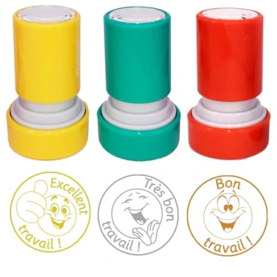 Image of Excellent Travail, Très Bon Travail French Self Inking, Teacher Stamps 3 Stamp Set^