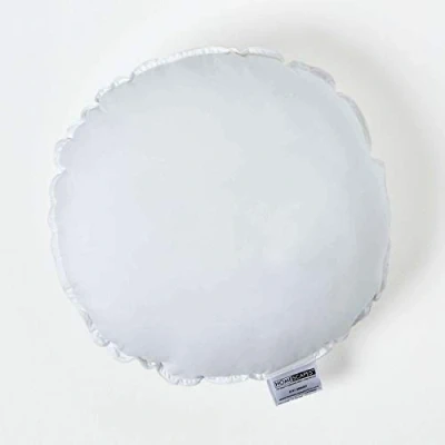 Image of HOMESCAPES Super Microfibre Round Cushion Pad 40 cm (16) Wide Inner Insert Hypoallergenic Synthetic Circular Shaped Filler Machine Washable