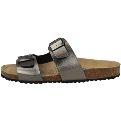 Image of Geox Women&#039;s D Brionia L Flat Sandal, Gun, 6 UK