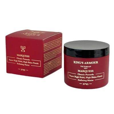 Image of King&#039;s Armour Marquess Classic Pomade Super High Hold, Shine Finish, 110 ml