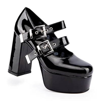 Image of LAMODA My Collection Platform Heels, UK 5 Black Patent