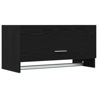Image of vidaXL Black Oak Wardrobe 70x32.5x35 cm, Made of Engineered Wood