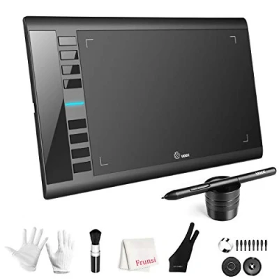 Image of Drawing Tablet, UGEE M708 Graphics Tablet V3 with 10 * 6 inch, 8192 Level Pressure Battery Free Pen Stylus, 8 Hot Keys Compatible Windows PC Macbook Chromebook Linux for Digital