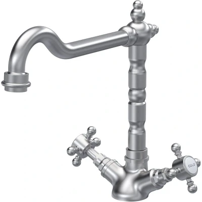 Image of Traditional French Classic Mono Sink Mixer Tap Brushed Nickel