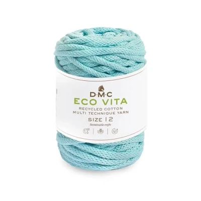 Image of DMC Eco Vita 12, Crochet Knitting Macrame Yarn, Pale Blue (81), 250g