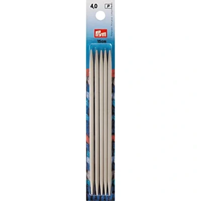 Image of Prym Double Pointed and Glove Knitting pins alu Pearl Grey 15 cm 4.00 mm