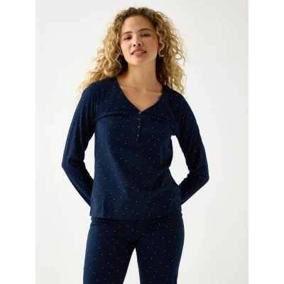 Image of Lindex Pyjama top, Women&#039;s, Size: 8, Navy