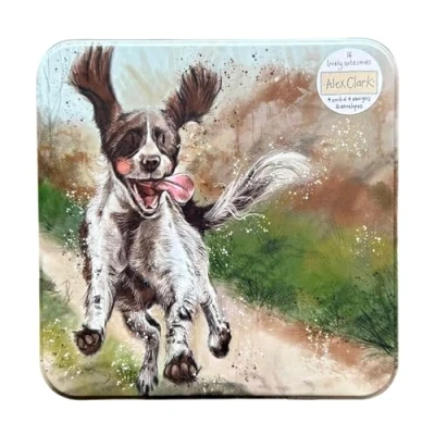 Image of Alex Clark Dogs Notecards tin dog blank greeting cards decorative storage lover gifts note writing and stationery sets