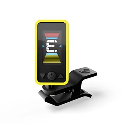 Image of D&#039;Addario Guitar Tuner Eclipse Headstock Clip On for Great Acoustic Guitars &amp; Electric Quick Accurate Tuning Yellow