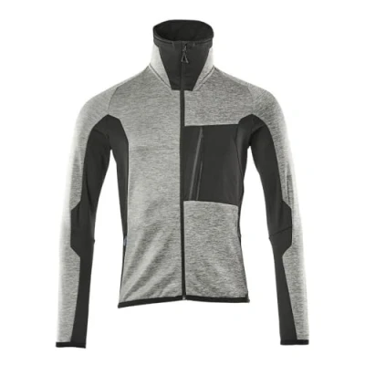 Image of Mascot Fleece Jumper with Zipper Grey Flecked/Black (2XL)