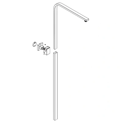 Image of Bristan Square Rigid Riser &amp; Zinc Wall Bracket (CRAZE009)