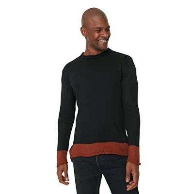 Image of Trendyol Man Regular Basic Crew Neck Knitwear Sweater Black