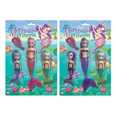 Image of KandyToys Mermaid Princess Set of 3 Dolls with Accessories Kids Toys For Girls