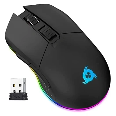 Image of KLIM Blaze Rechargeable Wireless Gaming Mouse RGB NEW 2024 High Precision Sensor and Long Lasting Battery 7 Customizable Buttons Up to 6000 DPI Wired &amp; for PC Mac PS4 PS5 Pink