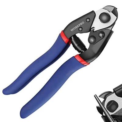 Image of WORKPRO Wire Rope Cutter 190 mm, Scissors, Cr V Steel Cutters, Cable Tool for Rope, Stainless and Bicycle Brake Lever Repair