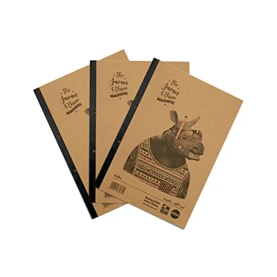 Image of RHINO 100% Recycled A4 Refill Pad, Writing 320 Page / 8mm Lined with Margin, 3 Pack, White Hole Punched Top Binding Paper, Office &amp; School Stationery Supplies