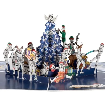 Image of Cardology Original Stormtrooper Christmas Pop Up Card 3D Cards Officially Licensed