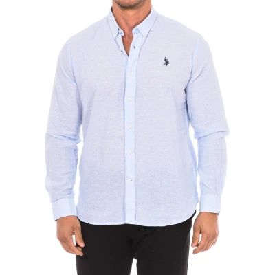 Image of U.S. POLO Mens Long Sleeve Shirt 68127 man Blue Size Small