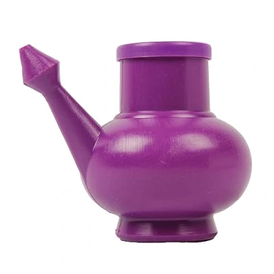 Image of Yoga Mad Genie Neti Pot, Purple Pot 240ml with Lid, Used to Practice Jalaneti (Nasal Irrigation), Dishwasher Safe