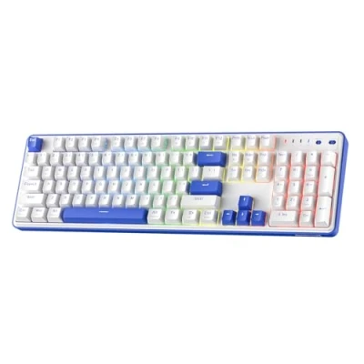 Image of Redragon K685 PRO 104 Keys Wireless Gasket RGB Gaming Keyboard, 3 Modes 100% Standard Layout Mechanical Keyboard w/Hot Swap Socket, Sound Absorbing Pads &amp; Linear Red Switch, Blue Clouds Color