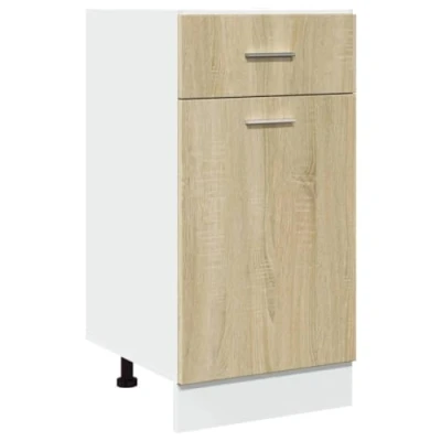 Image of vidaXL Drawer Bottom Cabinet Sonoma Oak Kitchen Storage 40x46x81.5 cm, Engineered Wood Ample Space with Sturdy Top