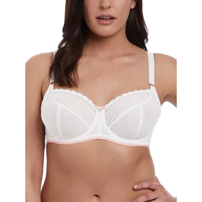 Image of Freya Women&#039;s Daisy Lace Underwire Balcony Bra Demi, White, 32C