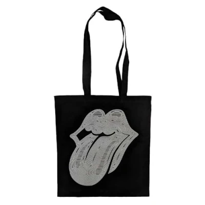 Image of The Rolling Stones Tote Bag Hackney Diamonds Holo Tongue Official Black One Size