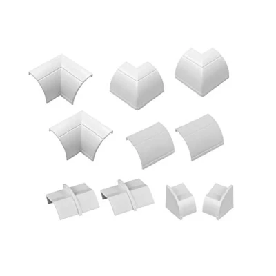 Image of D Line Quarter Round Cable Trunking Clip Over Accessory Multipack Join Multiple Lengths of 22x22mm Cover 10 Piece Electrical White