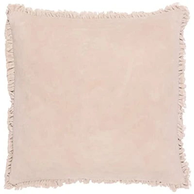 Image of Yard Bertie Washed Cotton Velvet Feather Filled Cushion Natural One Size