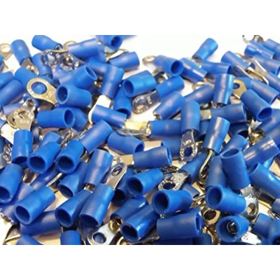 Image of blue 3.5mm ring terminal crimp connector (for 3mm bolt/screw) 25 50 100 pack (25)