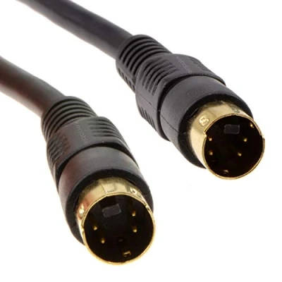 Image of kenable SVHS S Video Plug to Cable 4 pin Mini DIN Gold 5m [5 metres]