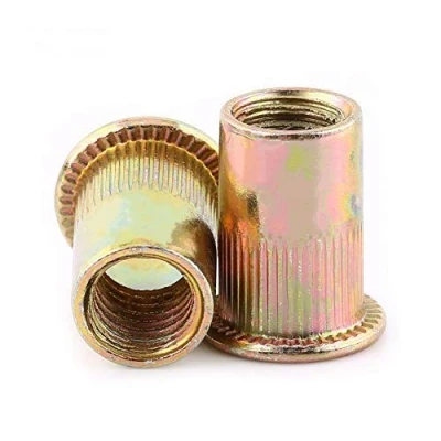 Image of M3 M12 Carbon Steel Flat Threaded Rivet Nut, Flange Rivnut, Nutsert, Fastener, Knurled Head Nutserts(M12（20 pcs/pack）)