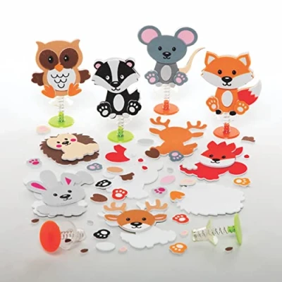 Image of Baker Ross FE688 Woodland Animal Jump Up Kits Pack of 8, Craft Activities for Kids to Assemble, Decorate and Play, Great as a Gift Creative Children