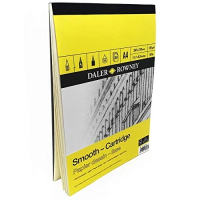 Image of Daler Rowney Smooth Cartridge Sketchbook 130gsm 30 Pages A4 Portrait Made in England
