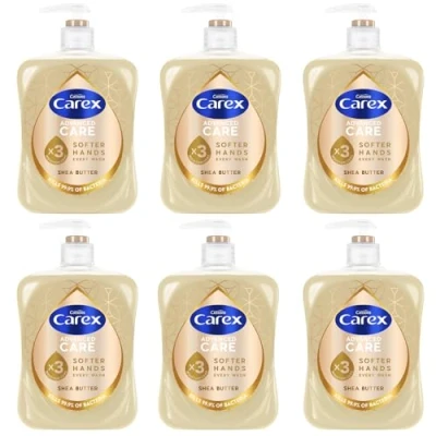 Image of Carex Advanced Care Shea Butter Antibacterial Hand Wash, 3x More Moisturisers, Clean &amp; Protect Hands, Bulk Buy, Pack of 6 x 500ml