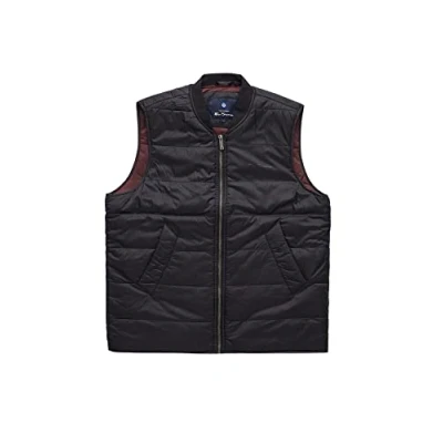 Image of Ben Sherman Zip Up Black Sleeveless Mens Quilted Gilet 0072557 290