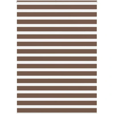 Image of vidaXL Zebra Blind Brown 165x230 cm Fabric Width 160.9 Polyester