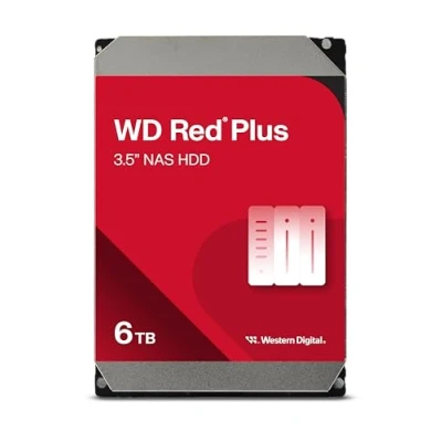 Image of WD Red Plus 6TB NAS 3.5&quot; Internal Hard Drive 5400 RPM Class, SATA 6 Gb/s, CMR, 256MB Cache, 3 Year Limited Warranty WD69EFPX