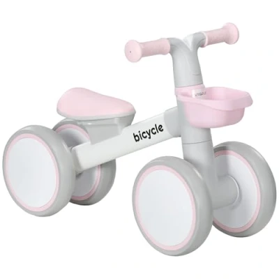 Image of AIYAPLAY Kids Balance Bike for 1 3 Years Old, No Pedal Toddler with Adjustable Seat, Silent Wheels, Training Boys and Girls, Pink