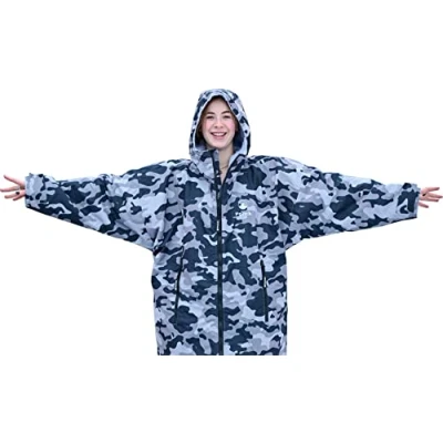 Image of Ponch Robe changing Robes Camoflauge with Pink fleece lining. Waterproof Windproof camo parka Oversized Ponchos jacket, S (PON/DR01/S 0326)