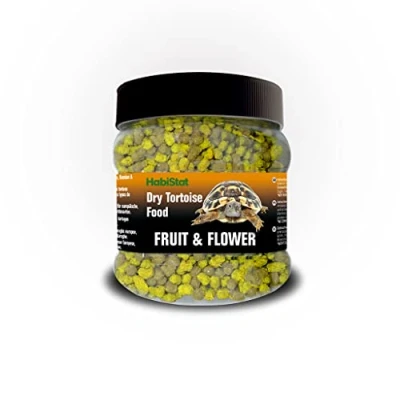 Image of HabiStat Dry Tortoise Food Fruit &amp; Flower 400g High In Fibre, Vitamins Minerals Complementary Feed Suitable For European, Russian Most Other Tortoises