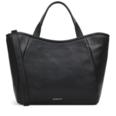 Image of RADLEY London Muswell Lane Medium Ziptop Top Handle Bag for Women, in Black Grained Leather