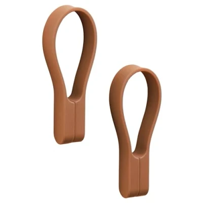 Image of Zone Denmark Loop Towel Clips, Hanger, Magnetic Clips for Towels and Tea Towels, Set of 2, Terracotta