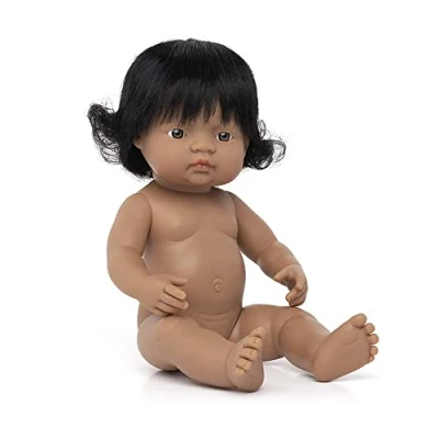 Image of Miniland Miniland31058 Baby Doll Hispanic Girl W/O Underwear, Multi Color