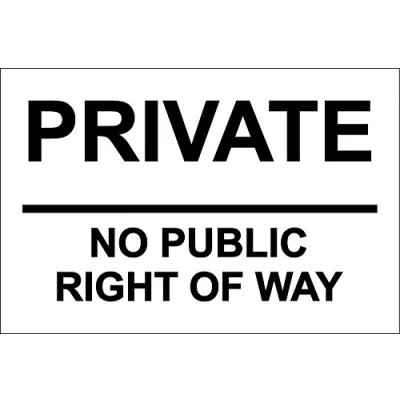Image of Private NO Public Right of Way Sign 1.2mm Rigid 300mm x 200mm