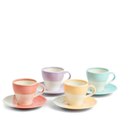 Image of Royal Doulton Coffee Set, Features Espresso Cup &amp; Matching Saucer, 1815 Bright, 110ml, Mixed Set of 4