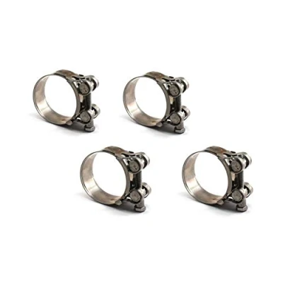 Image of 304 Stainless Steel Pack of 4 pcs Hose clamp Worm Gear Clip Pipe Size Range 44 47mm