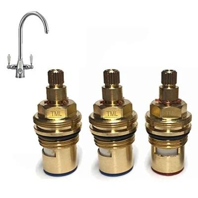 Image of Franke Filterflow Corinthian 3 Way Compatible Ceramic Tap Cartridges (Set of 3, Hot, Cold, Filter)