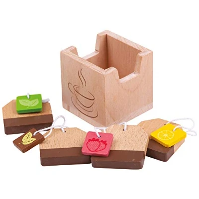 Image of Bigjigs Toys Wooden Pretend Play Tea Bags Children&#039;s Roleplay Food Kitchen Accessories
