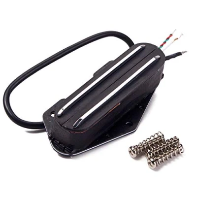 Image of Alnicov Dual Hot Rail Pickups Single Coil Sized Humbucker Alnico5 Guitar Pickup Fit TL Strat Squier Tele Electric Guitar, Black